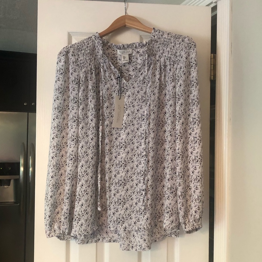 NWT Rachel Zoe Sz L Floral Blouse
